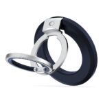 Tamsiai mėlynas žiedas TECH-PROTECT MMR500 MAGNETIC MAGSAFE su sidabriniu metaliniu laikikliu