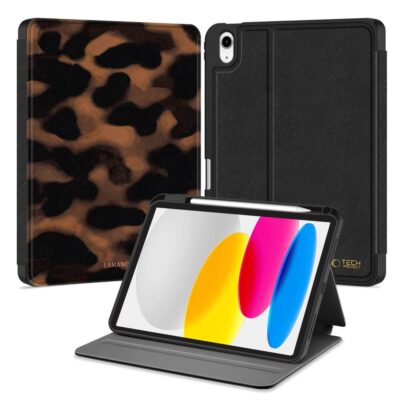 Panther deklas Ipad 10.9 10 2022 11 11 2025 Tech-Protect Lamano su rudai-juodais leopardo raštais