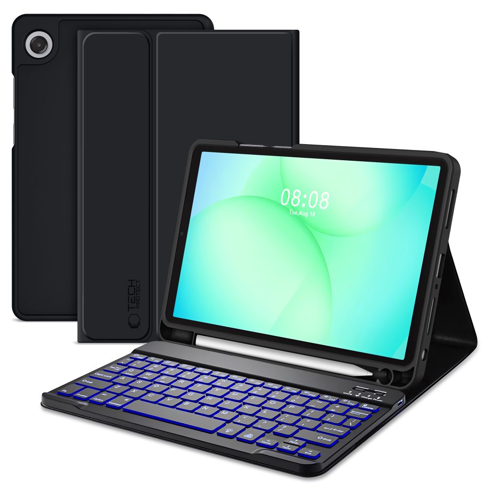 Juodas dėklas Galaxy Tab A9 Plus su klaviatūra Juodas dėklas Galaxy Tab A9 Plus su klaviatūra ir rašiklio laikikliu