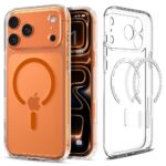 Skaidrus-oranžinis dėklas Apple Iphone 17 Pro Max Spigen Ultra Hybrid Mag Magsafe su magnetiniu ratuku