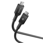 Juodas laidas SPIGEN EB10020CC ESSENTIAL TYPE-C CABLE 100W 200CM su USB-C jungtimis abiejuose galuose