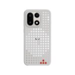 Pilkas dėklas telefonui OnePlus 15 5G Hole-Pattern Magnetic su kvadratiniu perforuotu raštu