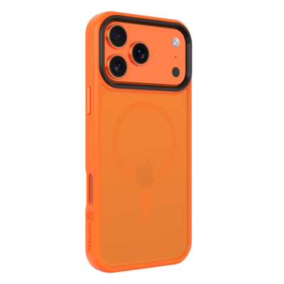 Oranžinis dėklas Apple Iphone 17 Pro Max Tactical MagForce Hyperstealth su trimis kameros objektyvais ir apsauginiu kraštu