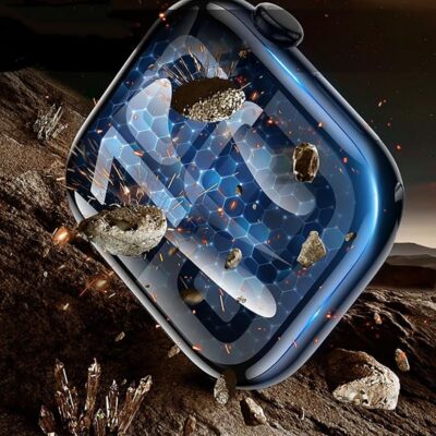 Juodas apsauginis stiklas Apple iPhone Watch 44MM su apsauga nuo smūgių ir įbrėžimų