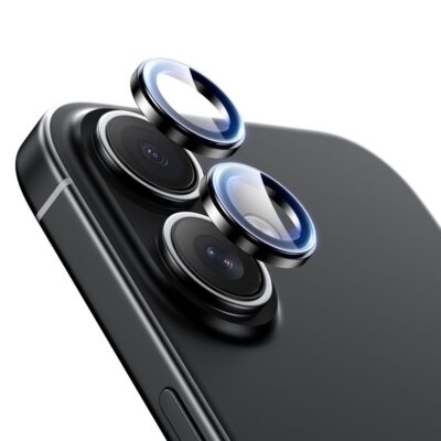 Juodas stiklas galiniai kamerai Xiaomi Poco M8 Pro / Redmi Note 15 Pro 5G su metaliniu apvadu ant kameros objektyvų