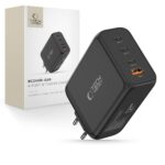 Juodas buitinis pakrovėjas TECH-PROTECT NC240W-GAN su 4 jungtimis USB-C ir USB-A