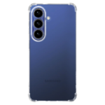 Skaidrus dėklas Tactical TPU Plyo telefonui Samsung Galaxy S26 Plus ant mėlyno telefono