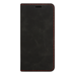 Juodas atverčiamas dėklas Tactical Xproof telefonui Xiaomi Redmi Note 15 Pro Plus su raudonais siūlėmis.