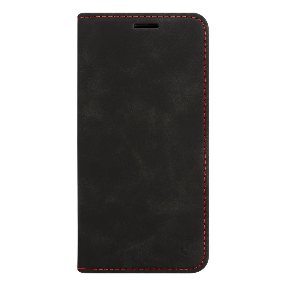 Juodas atverčiamas dėklas Tactical Xproof Juodas atverčiamas dėklas Tactical Xproof telefonui Xiaomi Redmi Note 15 Pro Plus su raudonais siūlėmis.