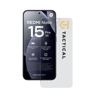 Skaidrus apsauginis stiklas telefonui Xiaomi Redmi Note 15 Pro Tactical Glass Shield 2.5D
