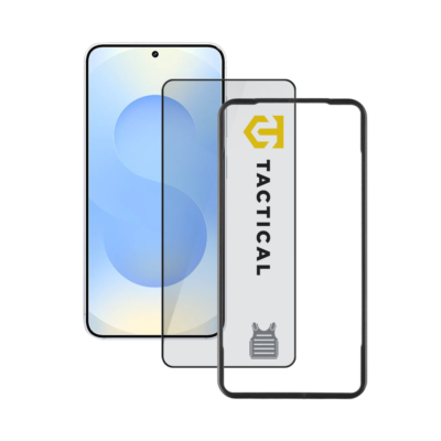 apsauginis ekrano stikliukas samsung galaxy s26 plus tactical glass impact armour skaidrus su juoda bordo kraštinele