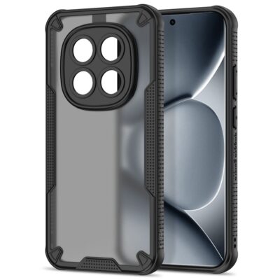Juodas matinis dėklas Xiaomi Poco M8 Pro Redmi Note 15 Pro Plus 5G Tech-Protect Rugged Shield su skaidriu viduriu ir kampų apsauga