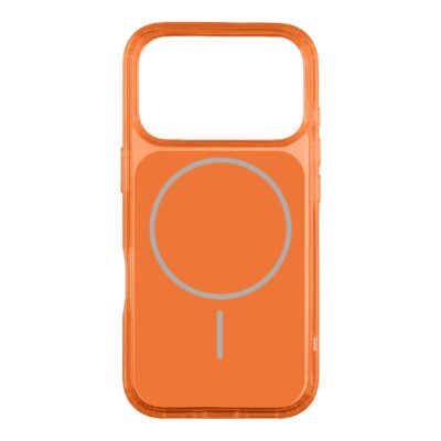 Oranžinis dėklas Apple iPhone 17 Pro MagNetix ColorSlate su matomu magnetiniu apskritimu ir skaidriomis kraštinėmis