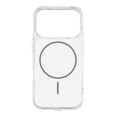 Baltas dėklas Apple iPhone 17 Pro aiškus su magnetiniu žiedu