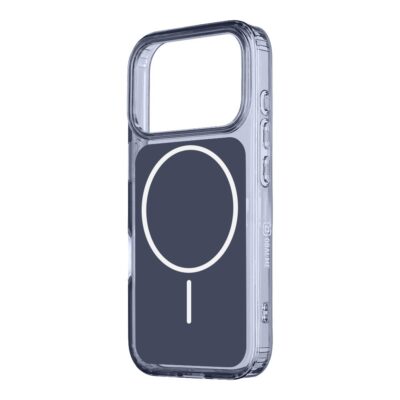 Indigo dėklas Apple iPhone 17 Pro OBALME MagNetix ColorSlate permatomas su tamsiai mėlynu centru