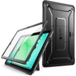 Juodas dėklas Samsung Tab A11 Plus 11.0 Supcase Unicorn Beetle Pro su ekrano apsauga