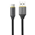 Kabelis Tactical Fast Rope Aramid 2.0 USB-A į USB-C su tvirtu juodos spalvos pynimo apvalkalu