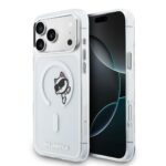 Skaidrus originalus dėklas Karl Lagerfeld iPhone 17 Pro Max su Choupette kačiuko dizainu ir MagSafe funkcija