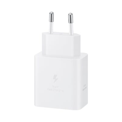 Baltas buitinis pakrovėjas EP-T4511XWE Samsung USB-C 45W su greito įkrovimo simboliu