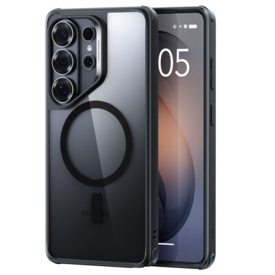 Skaidrus-juodas dėklas Samsung Galaxy S26 Ultra Esr Classic Hybrid Magsafe su apsauga kamerai