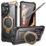Desert dėklas Samsung Galaxy S26 Ultra Supcase UB Grip Mag Magsafe juodos ir aukso spalvos