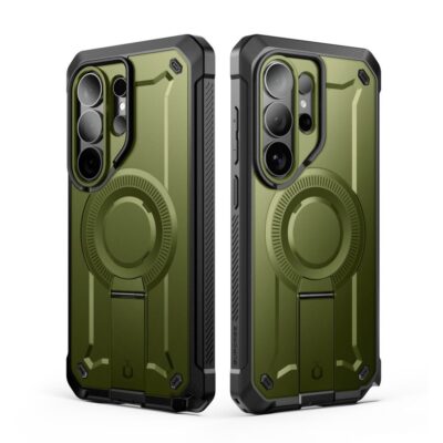 Guldan dėklas Samsung Galaxy S26 Ultra SUPCASE UNICORN BEETLE PRO MAG MAGSAFE 2-SET žalia ir juoda spalvų kombinacija