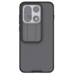 Juodas-skaidrus deklas OnePlus 15 Nillkin Camshield su istrizais dryziais ir kameros apsauga