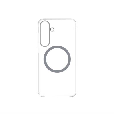 Skaidrus dėklas telefonui Samsung Galaxy S25 Plus su magnetu viduryje