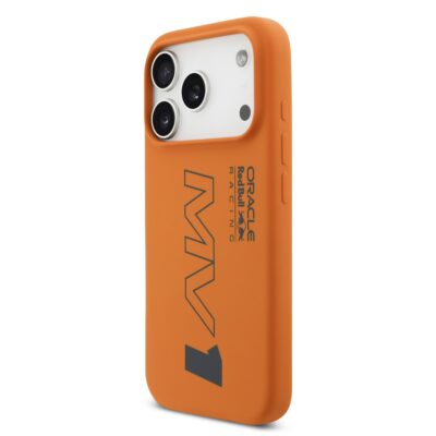 Oranžinis dėklas Apple Iphone 17 Pro Red Bull Silicone MV1 MagSafe su matiniu paviršiumi