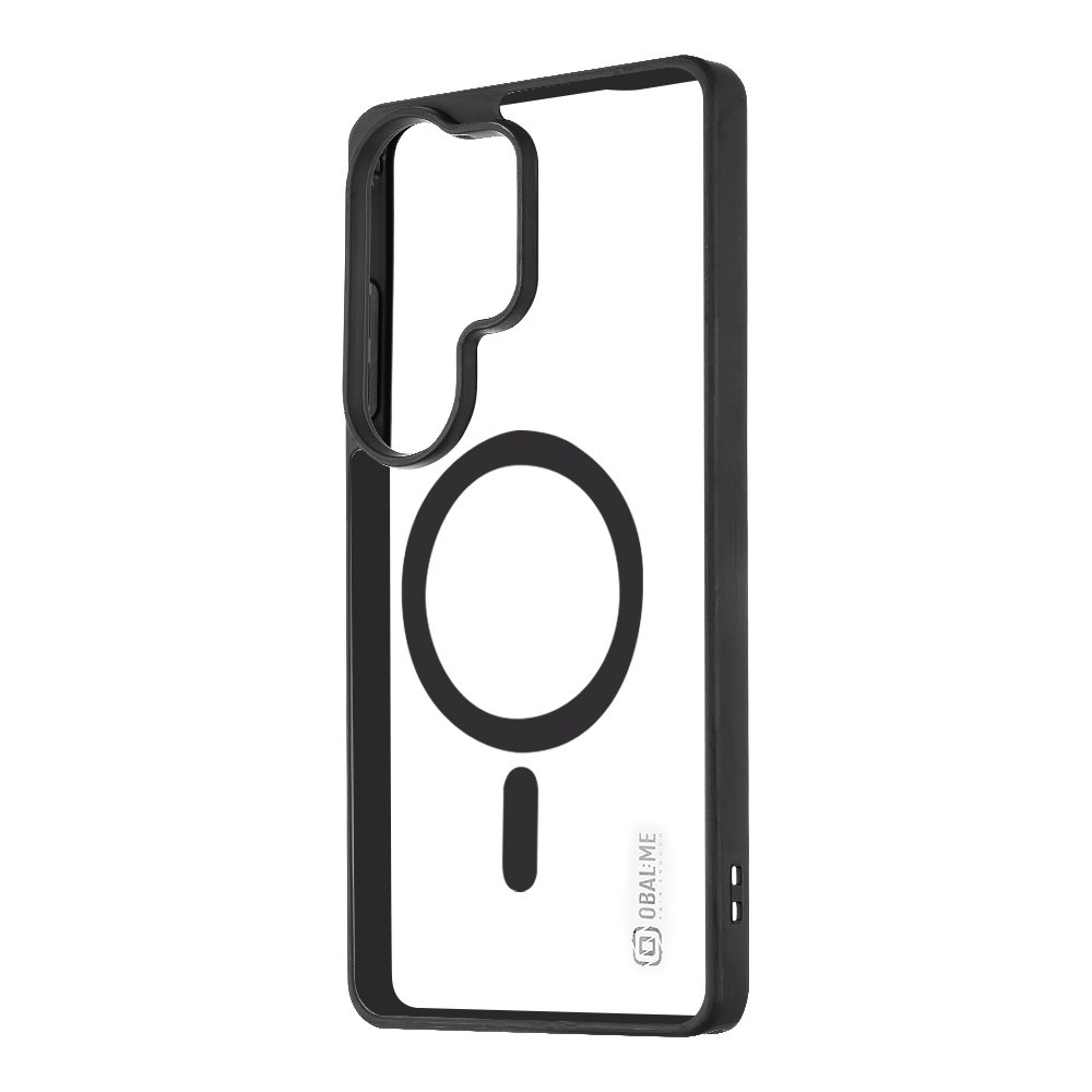 Juodas dėklas Samsung Galaxy S26 Ultra OBALME MagNetix Outline Juodas dėklas Samsung Galaxy S26 Ultra OBALME MagNetix Outline su pilku apskritimu