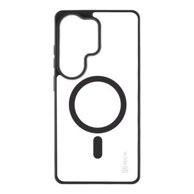 Juodas dėklas Samsung Galaxy S26 Ultra OBALME MagNetix Outline su magnetiniu žiedu viduryje