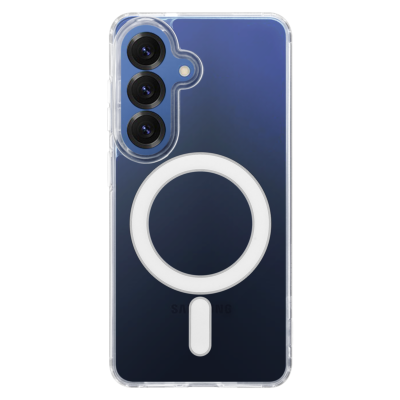 Skaidrus deklas Samsung Galaxy S26 Tactical MagForce Cover su apvaliu magnetiniu ziedu ir kameru skyriumi