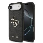 Pilkas originalus dėklas Guess PU 4G Metal Logo telefonui Apple Iphone Air su metaliniu logotipu