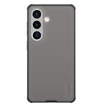 Juodas-skaidrus plastikinis dėklas Samsung S26 su matiniu paviršiumi ir tekstūra