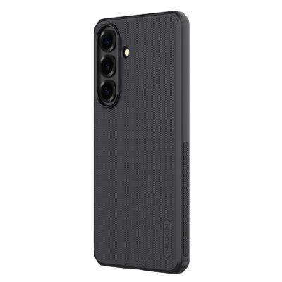 Juodas plastikinis dėklas Samsung S26 Plus Nillkin Super Frosted Shield su dygliuota tekstūra