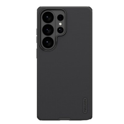 Juodas plastikinis dėklas Samsung S26 Ultra Nillkin Super Frosted Shield su tekstūruota paviršiaus struktūra