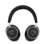 Juodos ausinės Guess PU 4G Triangle Logo ENC Wireless Headphone su logotipais ant ausies kaušelių