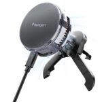 Telefono laikiklis su pakrovimu SPIGEN ESSENTIAL EV25MFAQ juodos spalvos su magnetiniu dizainu