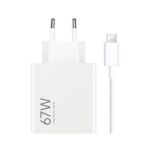 Baltas įkroviklis Xiaomi HyperCharge Combo 67W USB-A su kabeliu