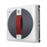 Baltas langų valymo robotas Reach W36D su raudona rankena ir juodu apskritimu centre