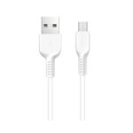 Baltas USB kabelis Hoco X20 USB-A to MicroUSB 2.0m švarios baltos spalvos sužadintas kabelis