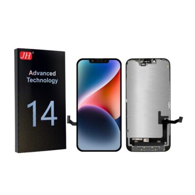 Ekranas Apple iPhone 14 su lietimui jautriu stikliuku JH INCELL su spalvotu vaizdu ir tamsiu rėmeliu