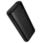 Juoda išorinė baterija Power Bank Borofone BJ81A 10000mAh su dviem USB įvestimis ir šviesos diodų indikatoriumi