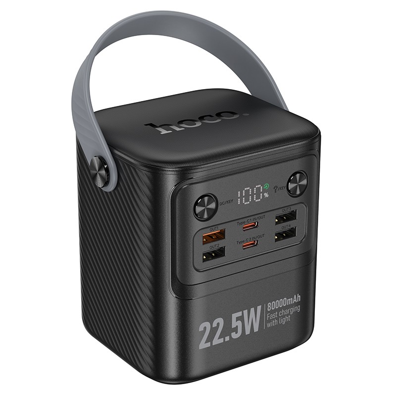 Juoda išorinė baterija Power Bank Hoco J152 22.5W Juoda išorinė baterija Power Bank Hoco J152 22.5W su keliais USB prievadais ir skaitmeniniu rodmeniu