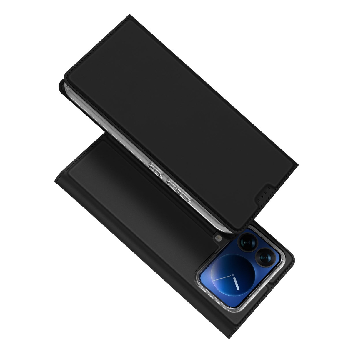 Juodas atverčiamas dėklas Xiaomi 17 Pro Dux Ducis Skin Pro Juodas atverčiamas dėklas Xiaomi 17 Pro su aiškiu kameros langu
