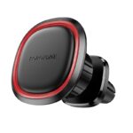 Juodas automobilinis telefono laikiklis Borofone BH124 su raudonu akcentu oro angos tvirtinimui