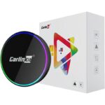 Juodas belaidis CarPlay Android Auto adapteris Carlinkit HD2CP Pro su spalvotu žiedu