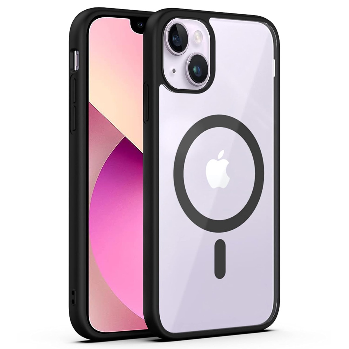 Juodas dėklas Apple Iphone 14 Plus Premium Mag Cover Juodas dėklas Apple Iphone 14 Plus su aiškiu nugarėlės dizainu ir magnetine apsauga