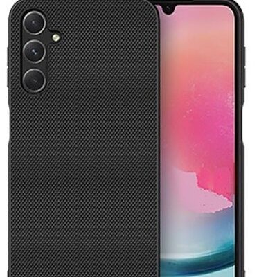 Juodas dėklas Nillkin Textured telefonui Samsung Galaxy A245 A24 4G su tekstūruota nugara