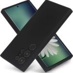 Juodas dėklas Samsung Galaxy S928 S24 Ultra telefono apsaugai su matinio silikono paviršiumi